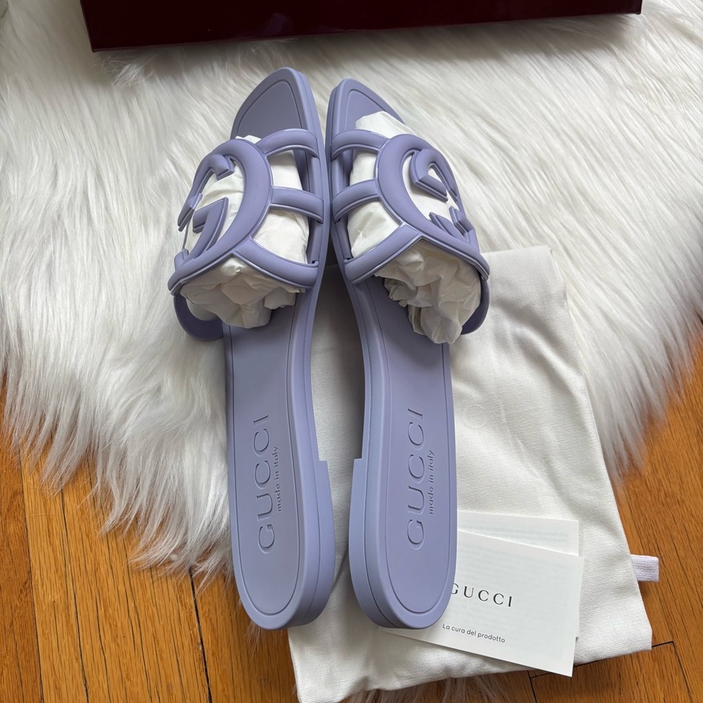 Gucci Purple Palma GG Sandals - Picture 5 of 5
